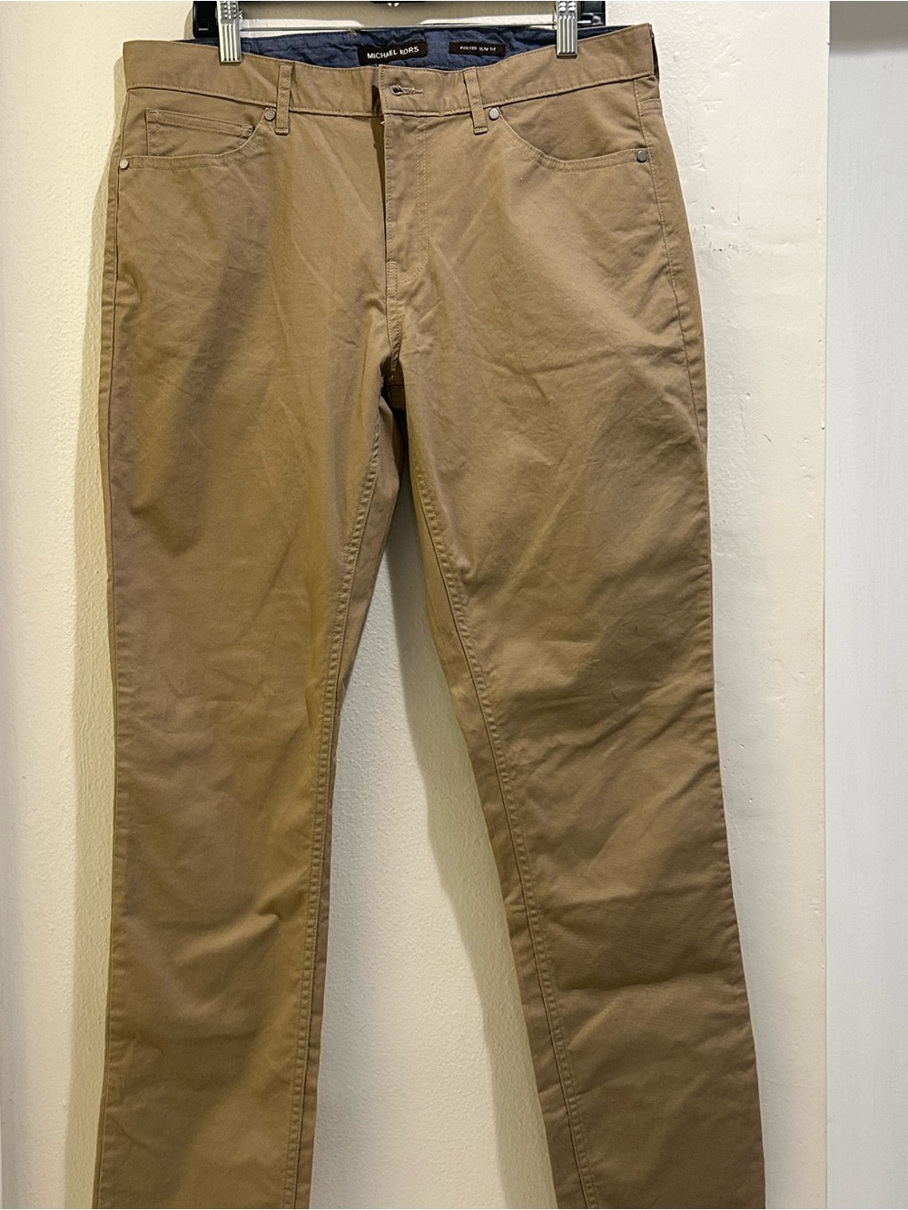 Michael Kors Men's Tan Slim Stretch Chinos Size 34W/34L